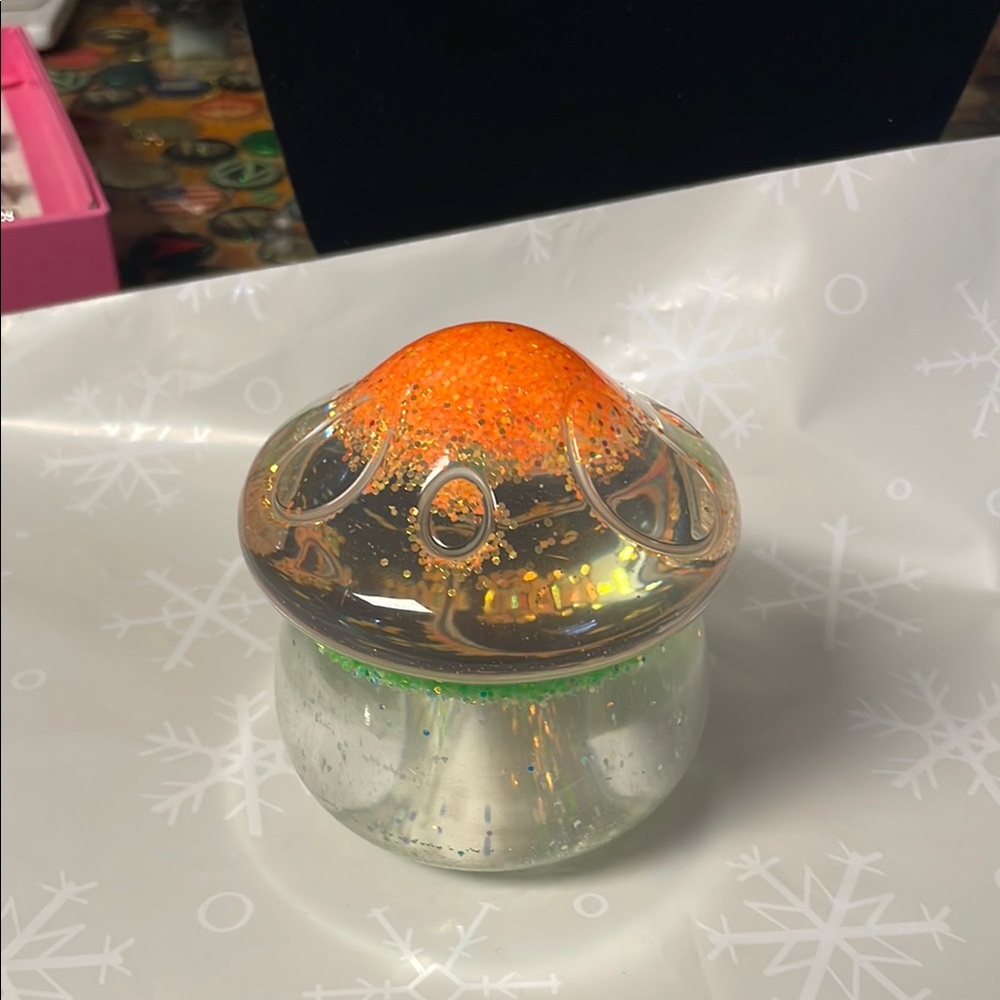 Orange and Green Decorative Epoxy Mushroom
